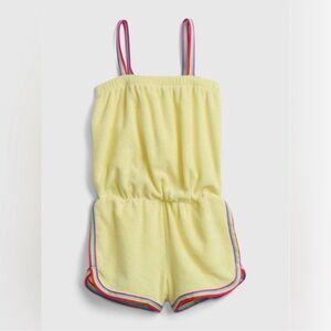 Baby Gap retro terry cloth yellow rainbow stripe swim cover beach 12-18 months